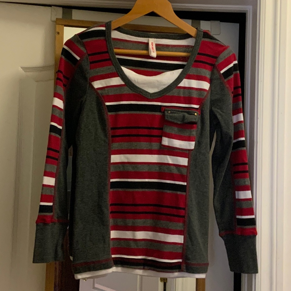 Le Grenier Long Sleeve Striped Top (Small)